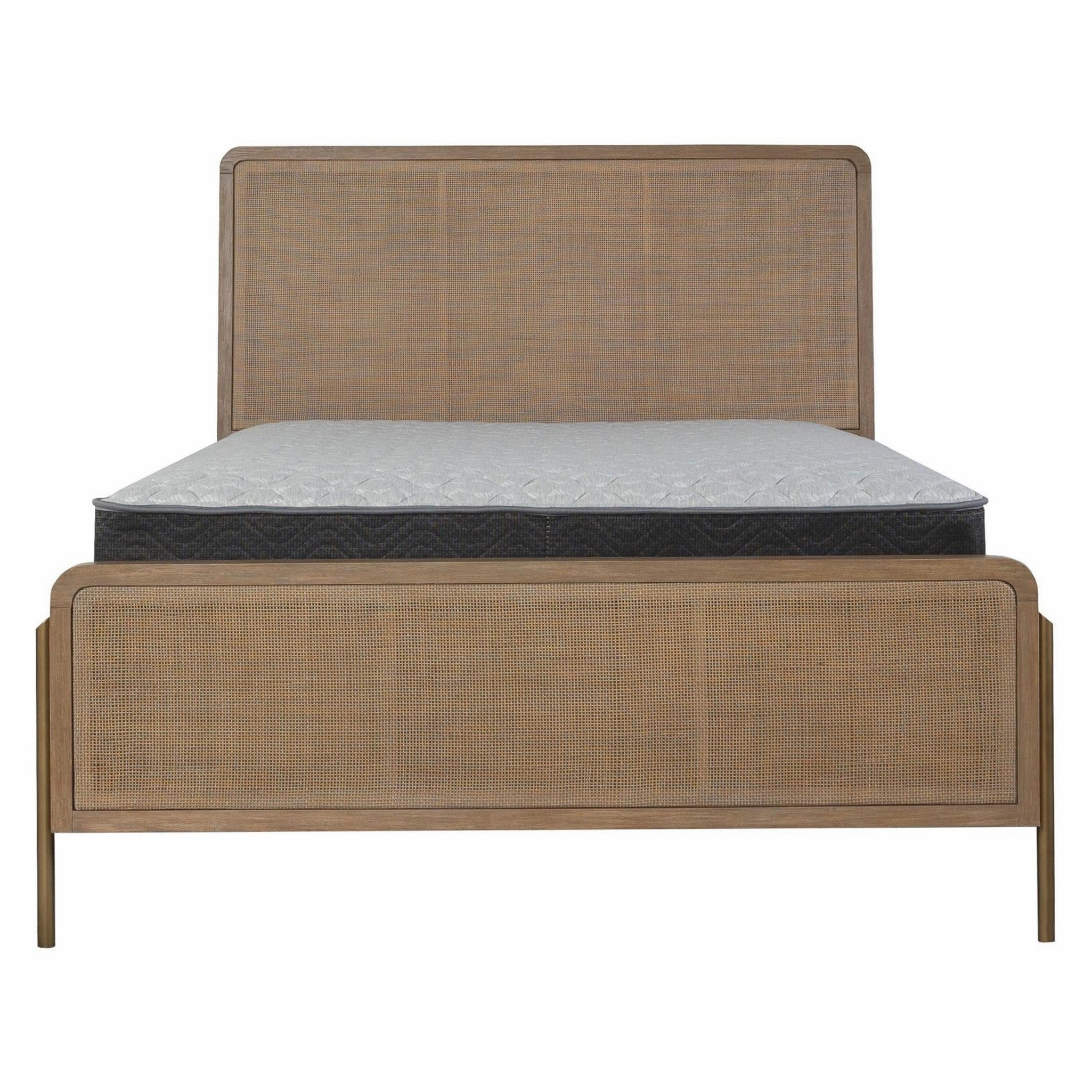 Coaster Arini Upholstered Eastern King Panel Bed Sand Wash And Natural Cane