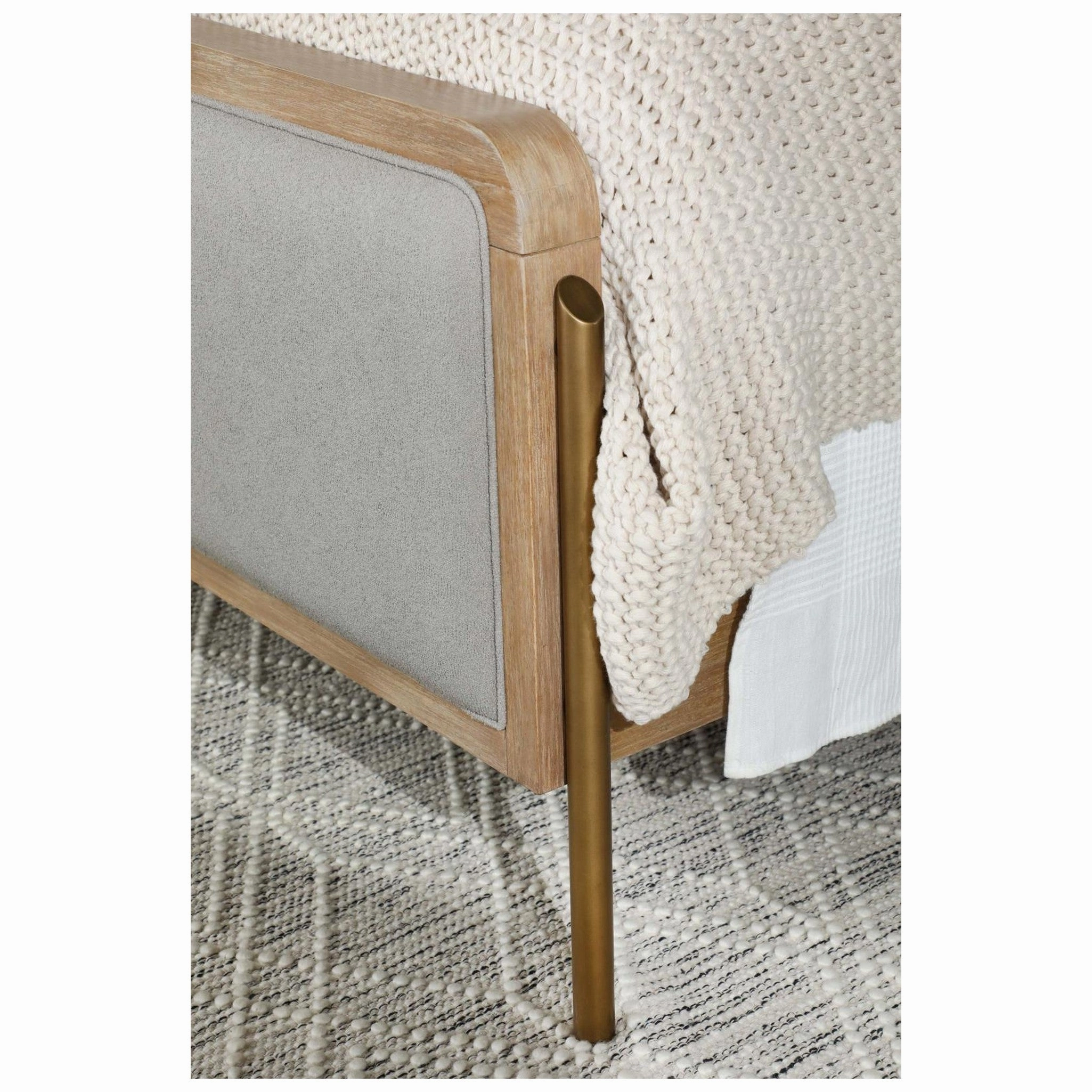 Coaster Arini Upholstered Queen Panel Bed Sand Wash And Grey