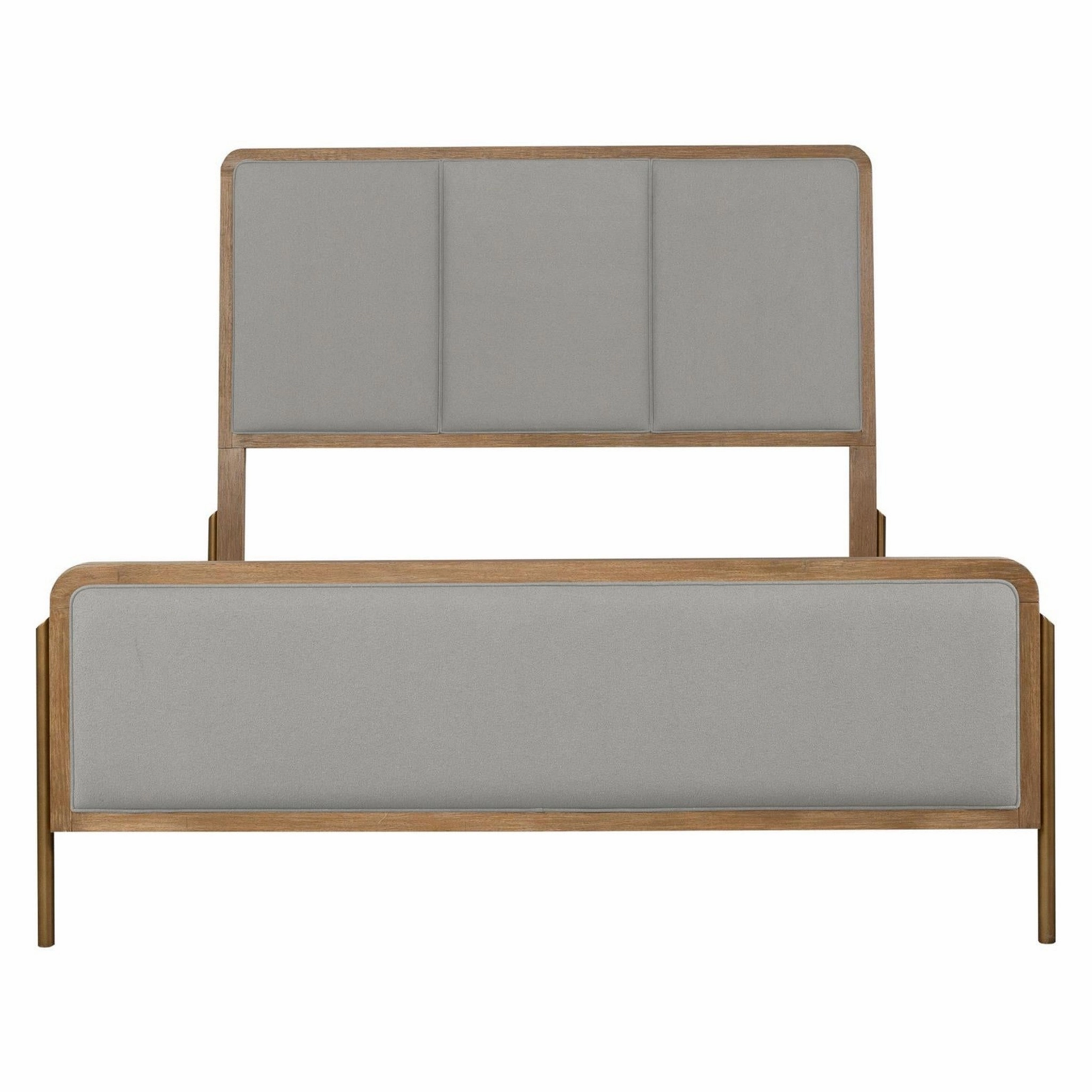 Coaster Arini Upholstered Queen Panel Bed Sand Wash And Grey