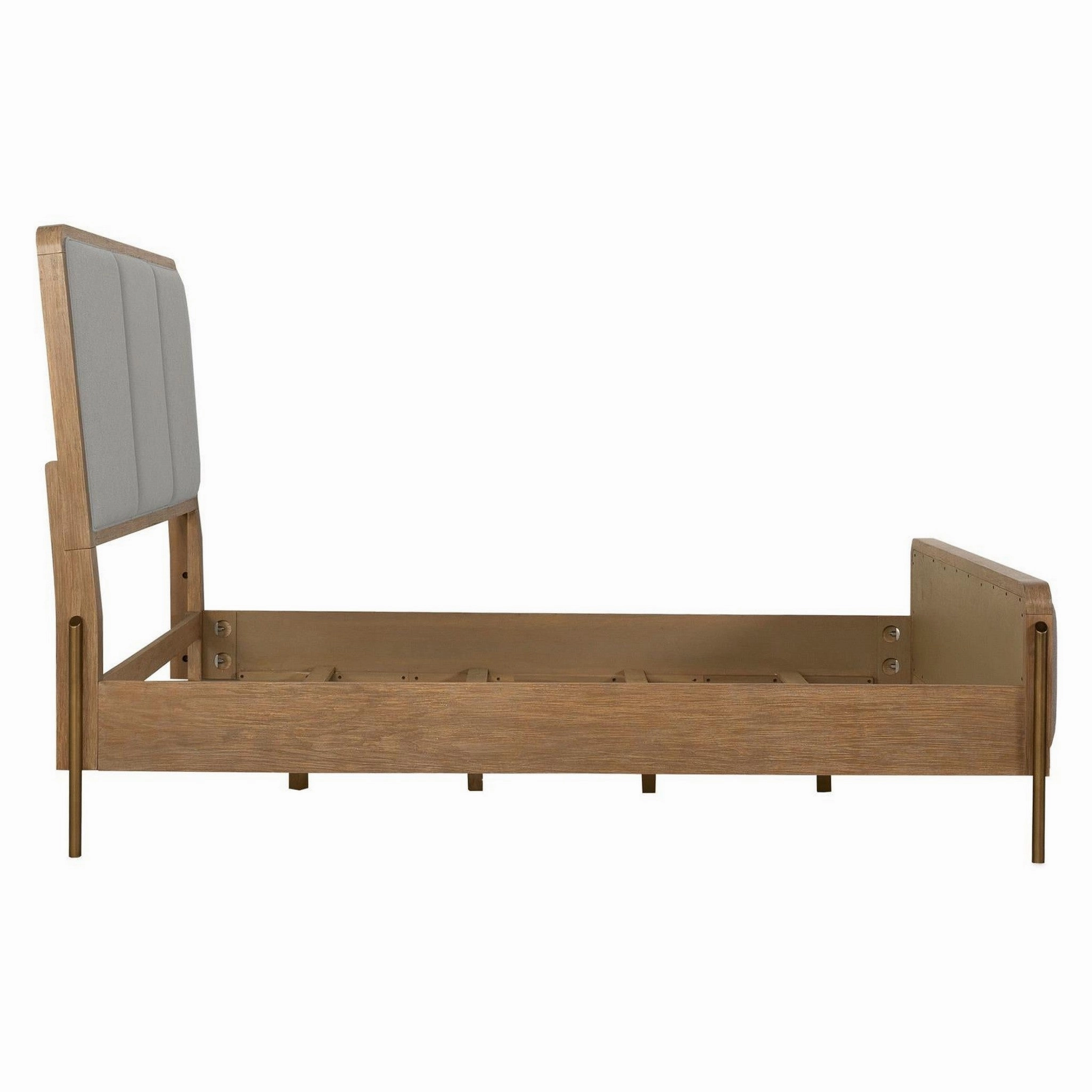 Coaster Arini Upholstered Queen Panel Bed Sand Wash And Grey