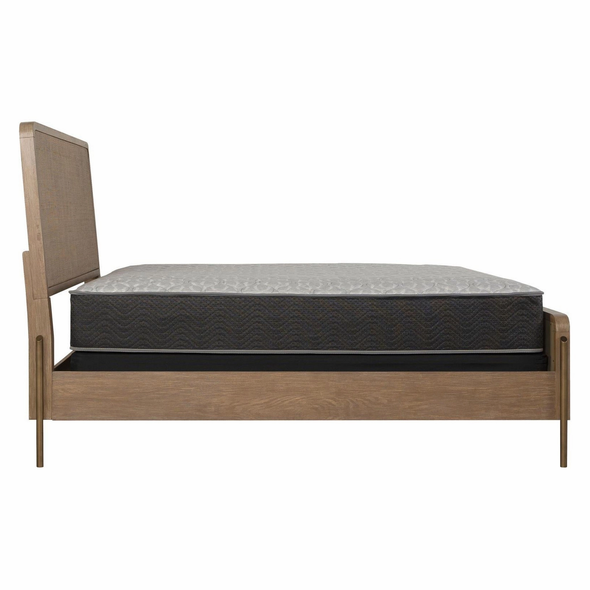 Coaster Arini Upholstered Queen Panel Bed Sand Wash And Natural Cane