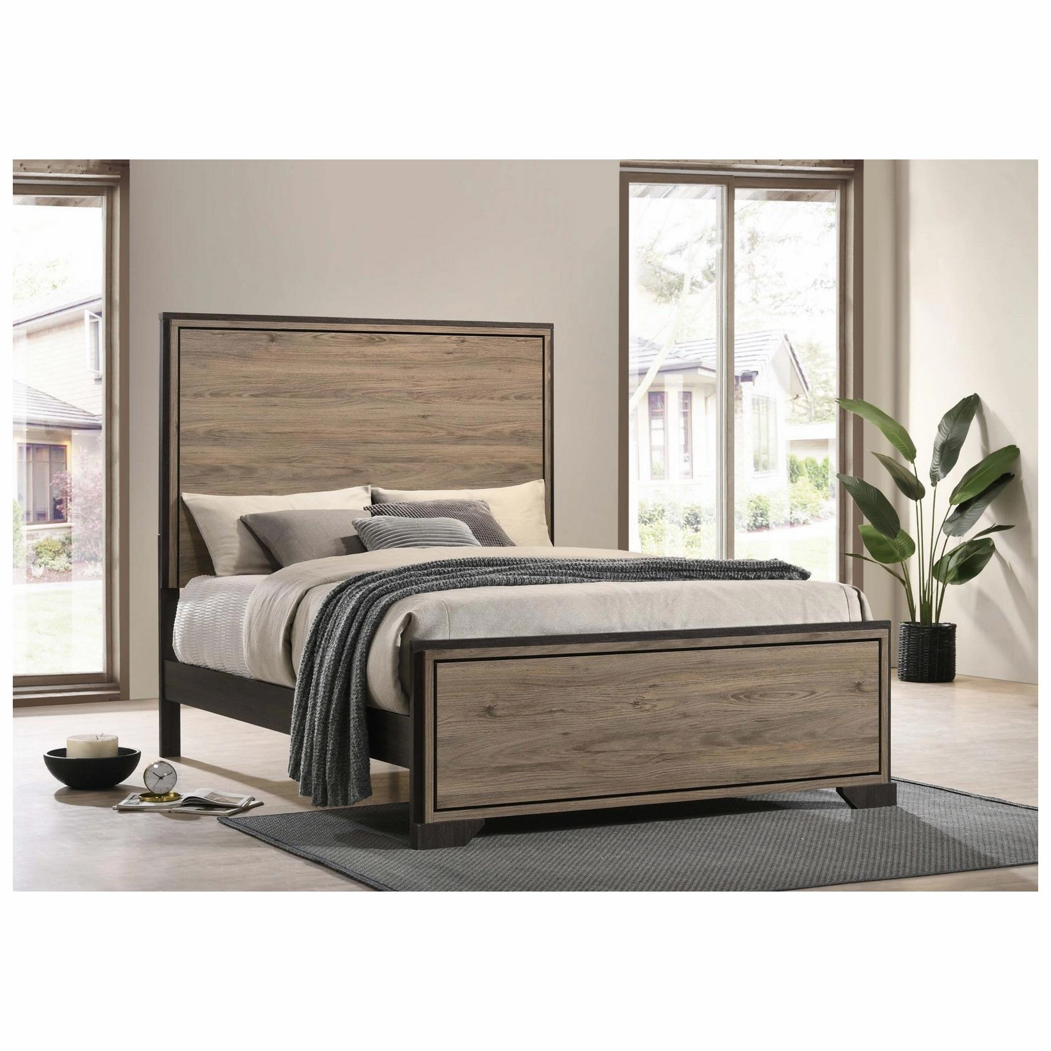 Coaster Baker Panel Queen Bed Brown And Light Taupe