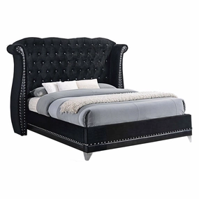 Coaster Barzini California King Tufted Upholstered Bed Black bed frame,bed base,bedroom furniture