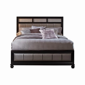 Coaster Barzini California King Upholstered Bed Black And Grey bed frame,bed base,bedroom furniture
