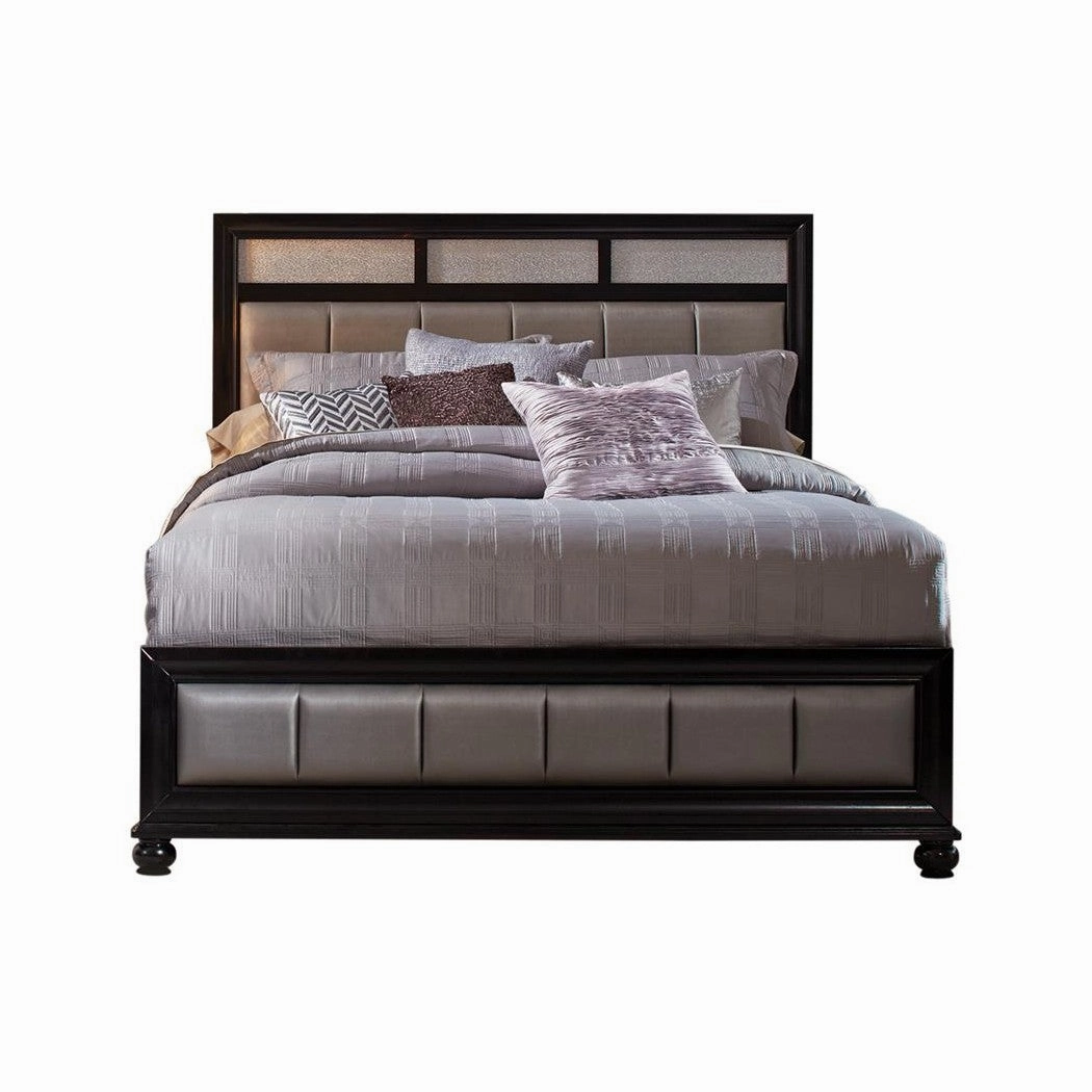 Coaster Barzini California King Upholstered Bed Black And Grey bed frame,bed base,bedroom furniture