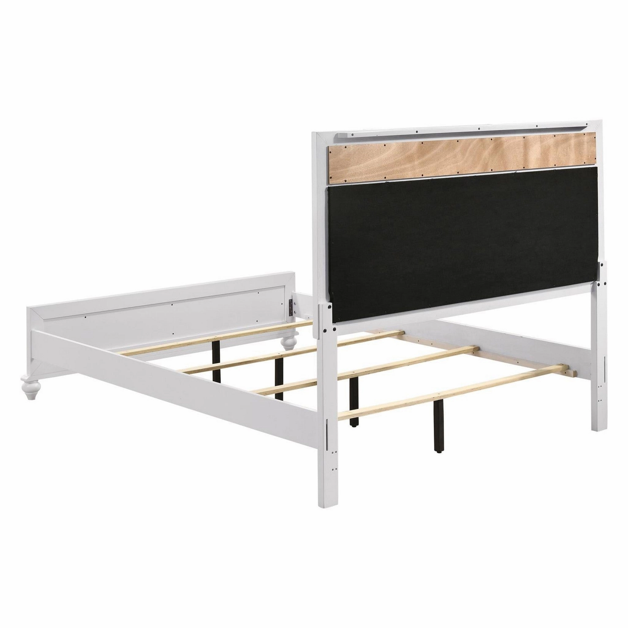 Coaster Barzini Eastern King Upholstered Panel Bed White