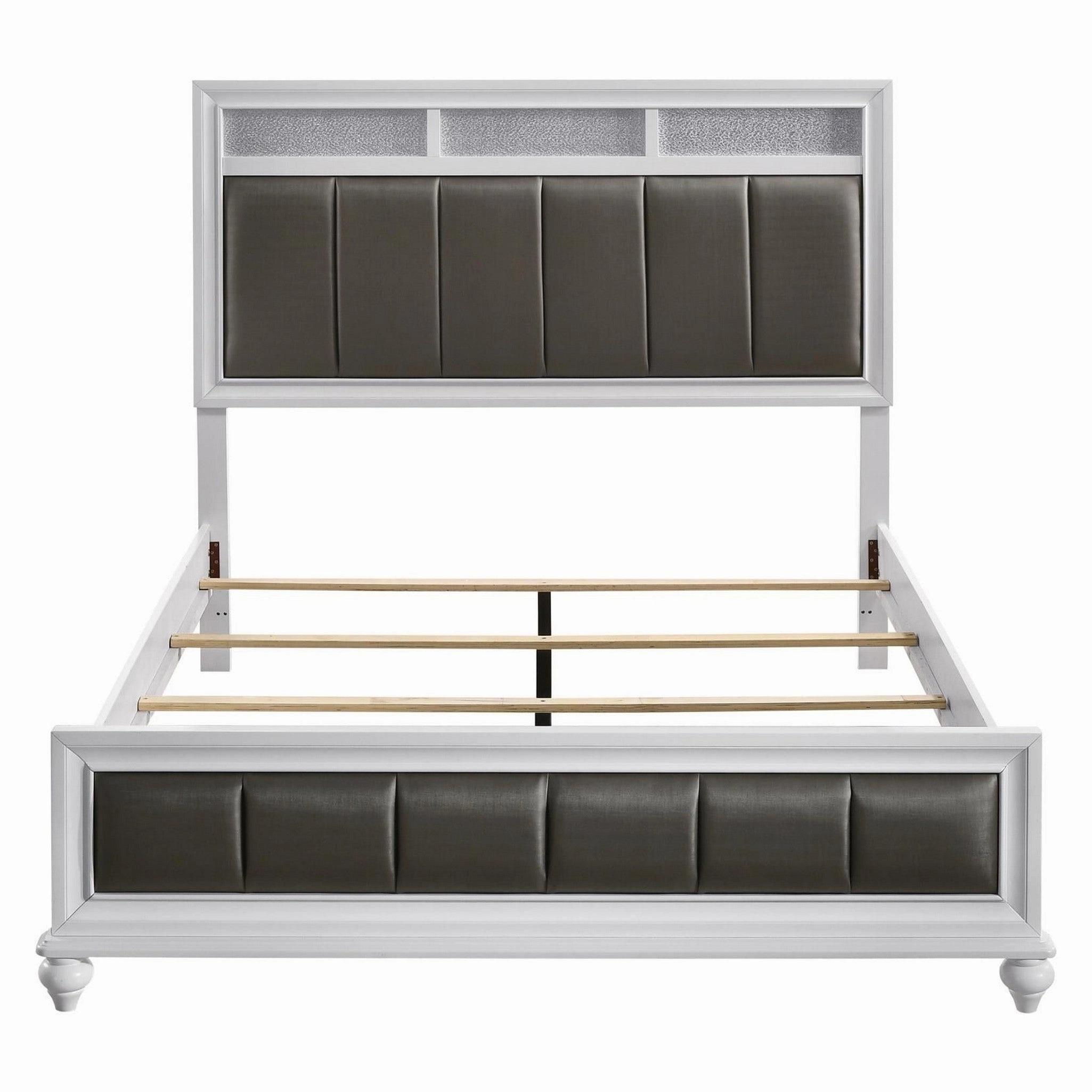 Coaster Barzini Eastern King Upholstered Panel Bed White