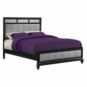 Coaster Barzini Queen Upholstered Bed Black And Grey bed frame,bed base,bedroom furniture