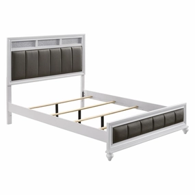 Coaster Barzini Queen Upholstered Panel Bed White bed frame,bed base,bedroom furniture