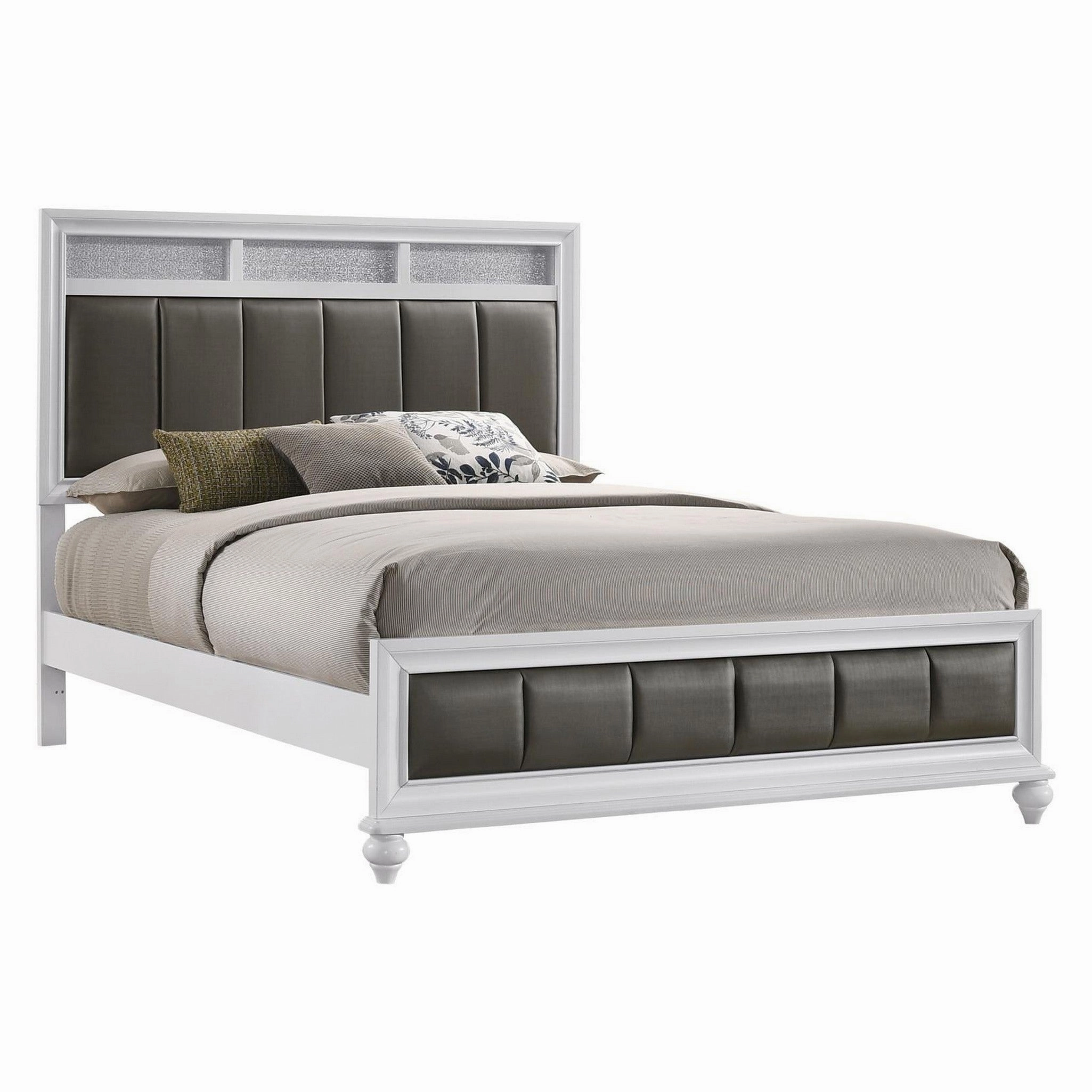 Coaster Barzini Queen Upholstered Panel Bed White