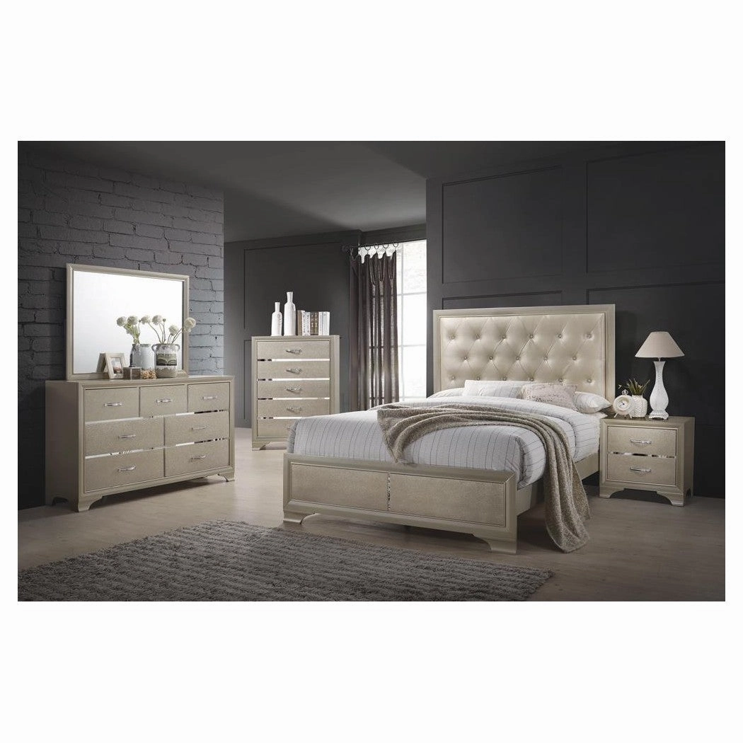 Coaster Beaumont Upholstered Eastern King Bed Champagne