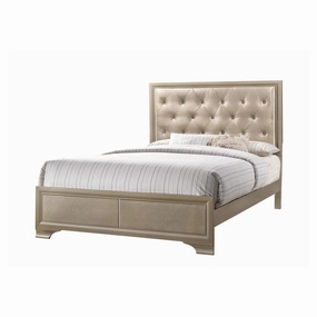 Coaster Beaumont Upholstered Eastern King Bed Champagne bed frame,bed base,bedroom furniture