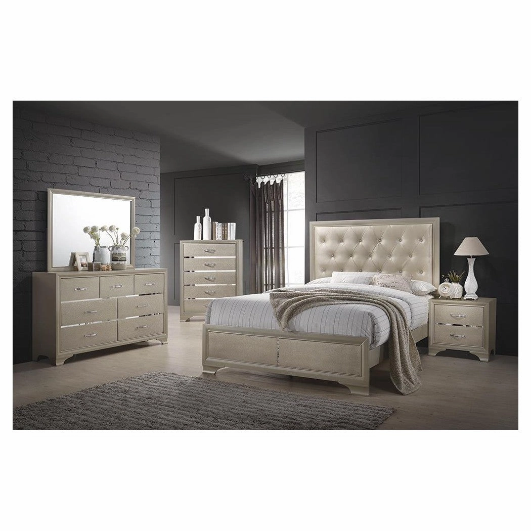 Coaster Beaumont Upholstered Eastern King Bed Champagne