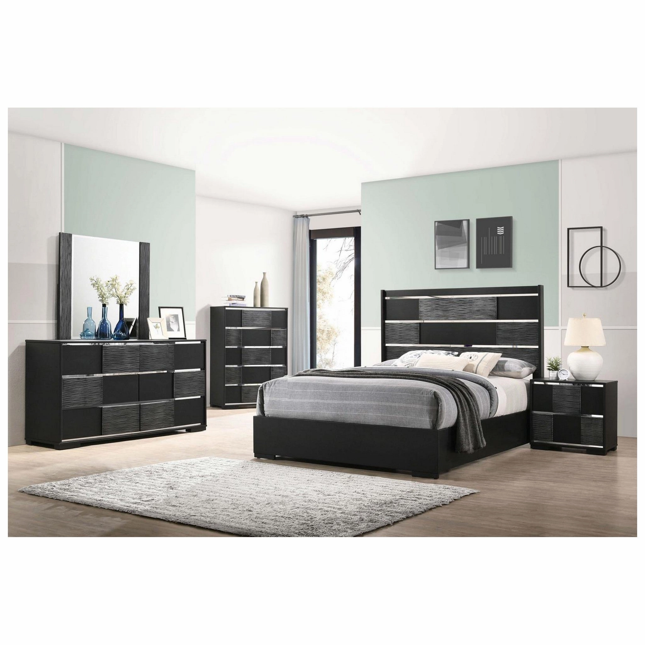 Coaster Blacktoft Queen Panel Bed Black