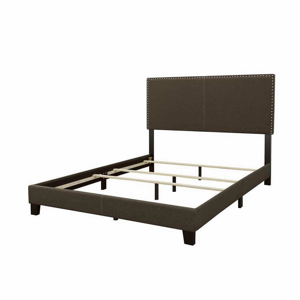 Coaster Boyd Queen Upholstered Bed With Nailhead Trim Charcoal