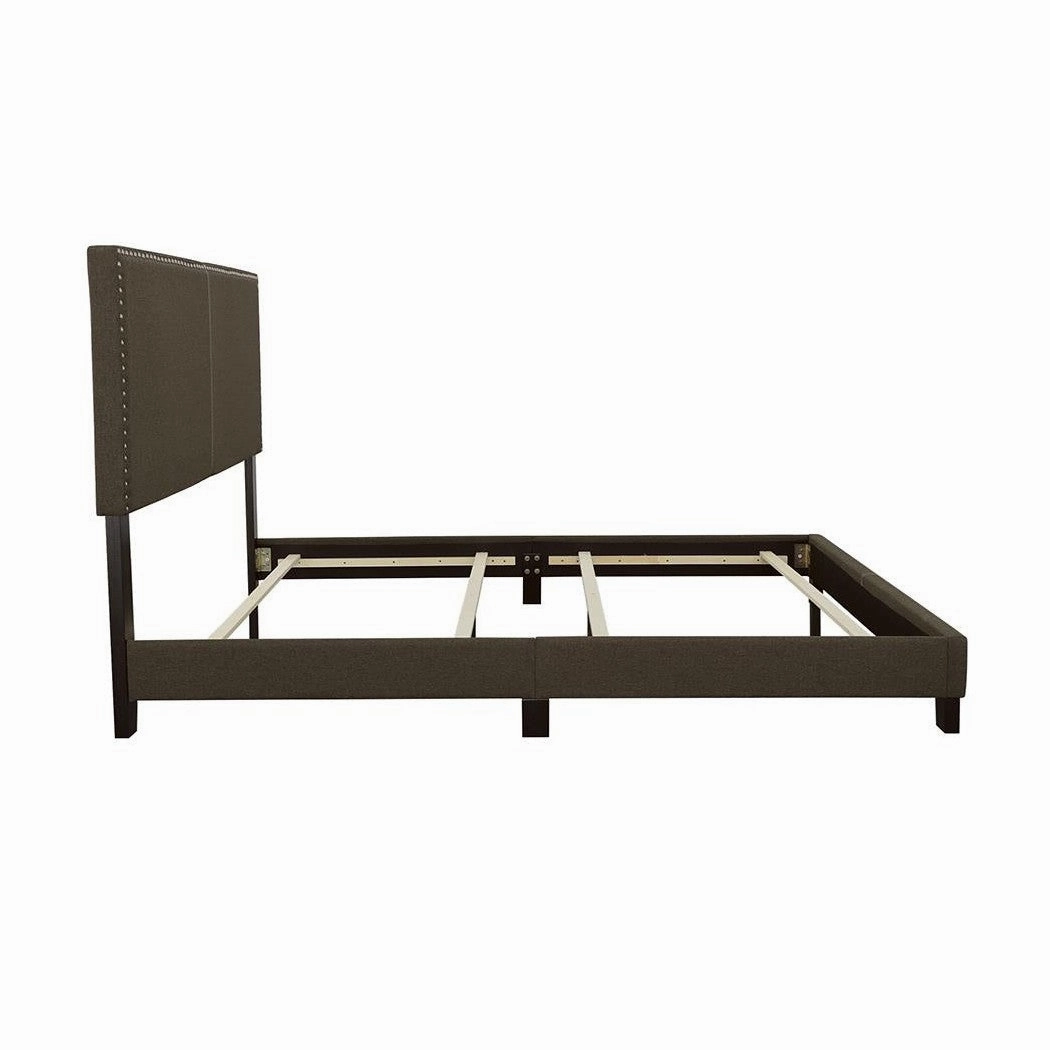 Coaster Boyd Queen Upholstered Bed With Nailhead Trim Charcoal