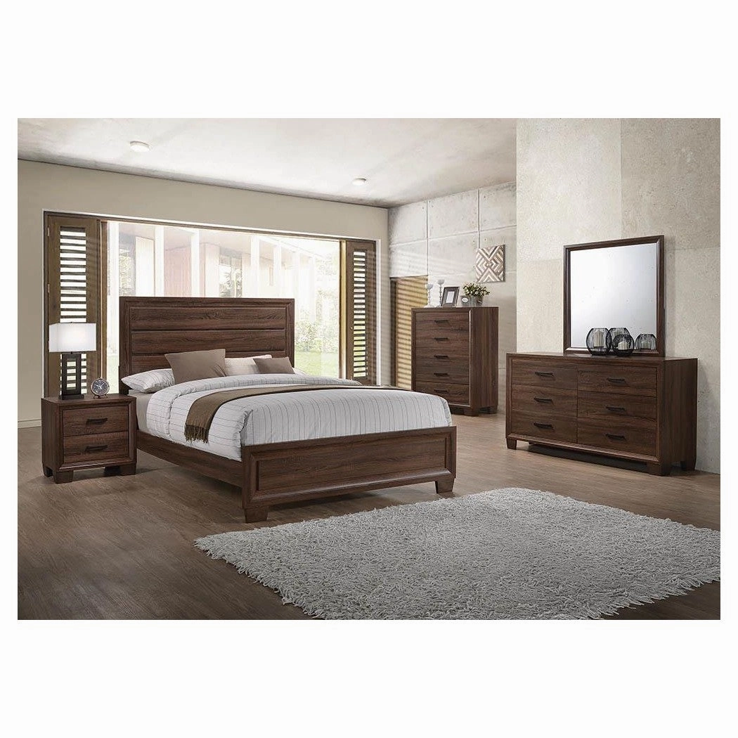 Coaster Brandon Eastern King Panel Bed Medium Warm Brown