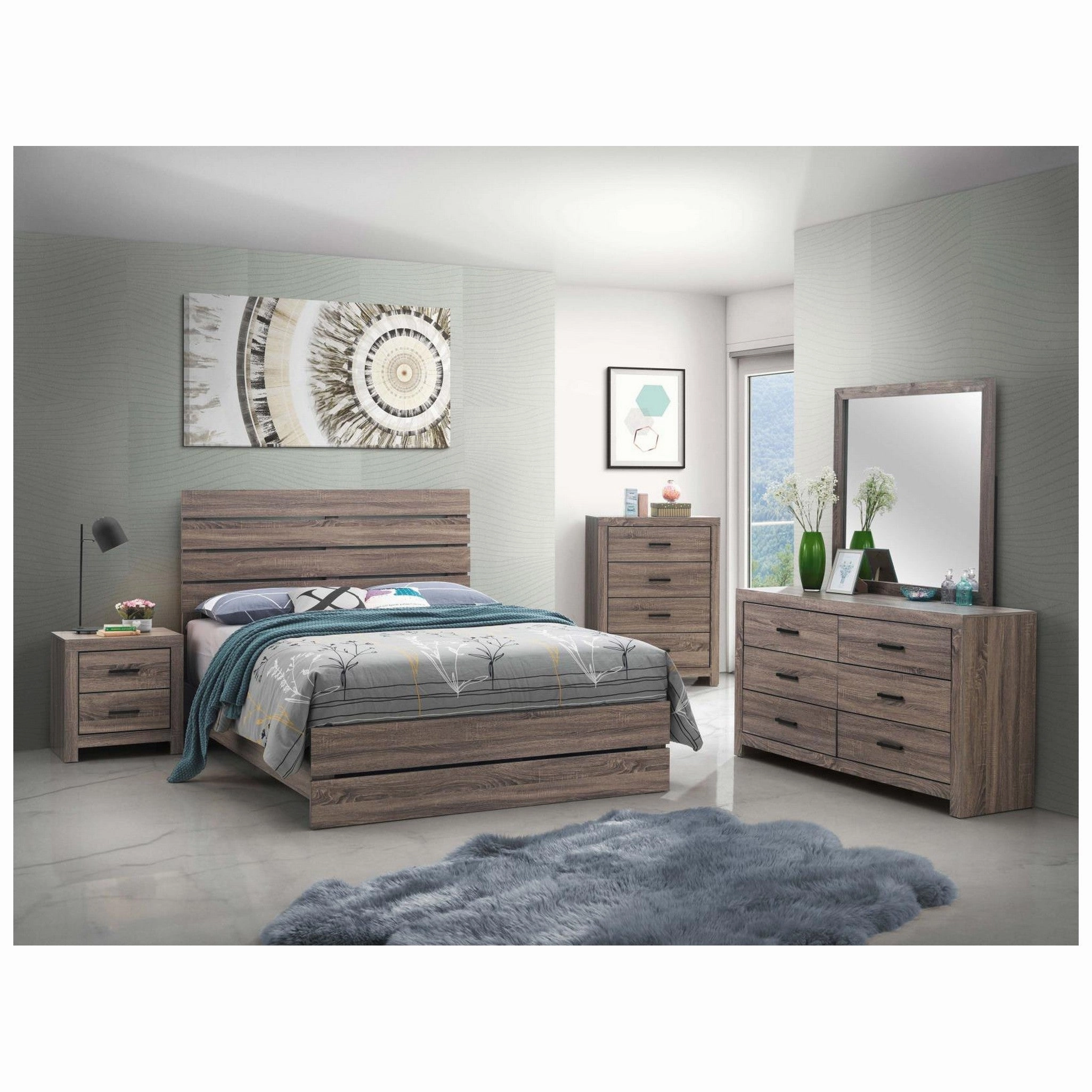 Coaster Brantford Eastern King Panel Bed Barrel Oak