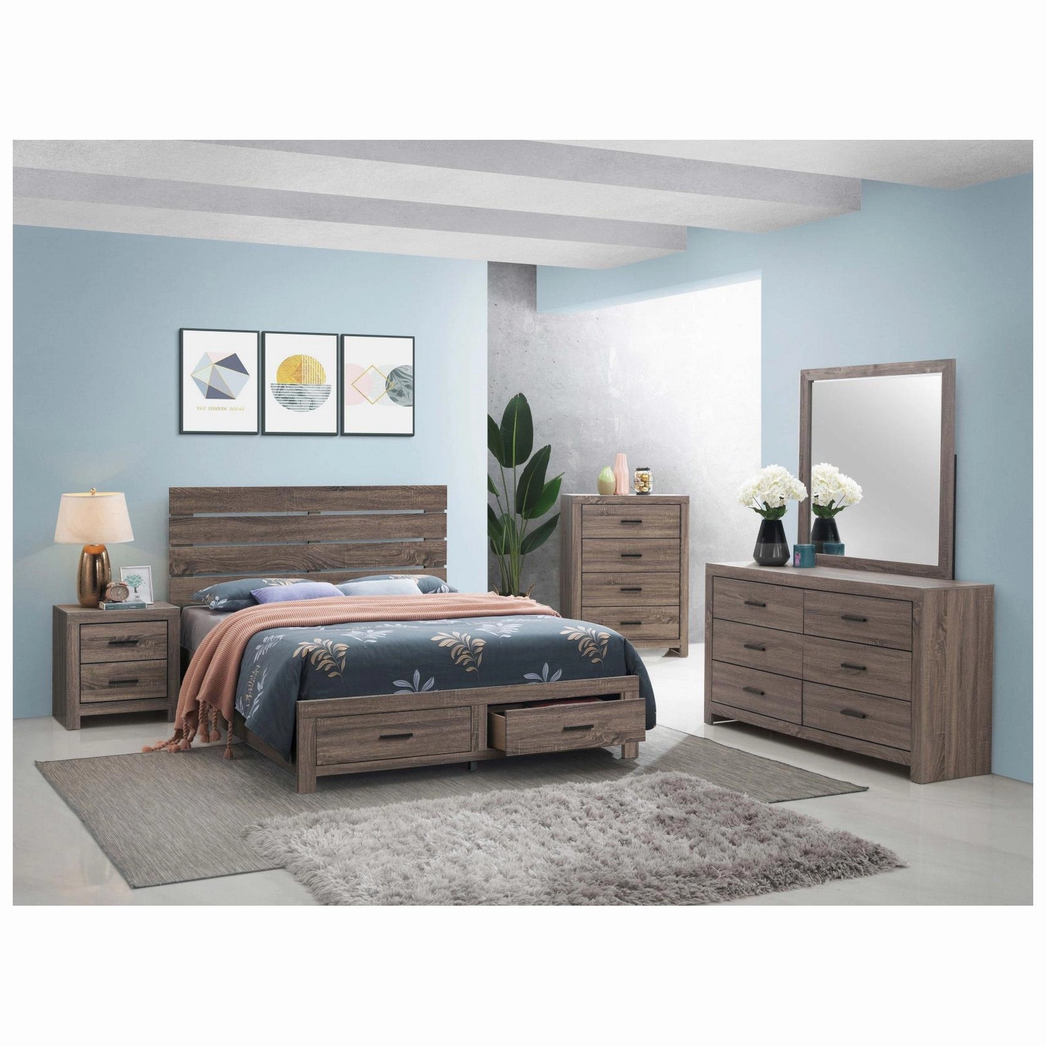 Coaster Brantford Eastern King Storage Bed Barrel Oak