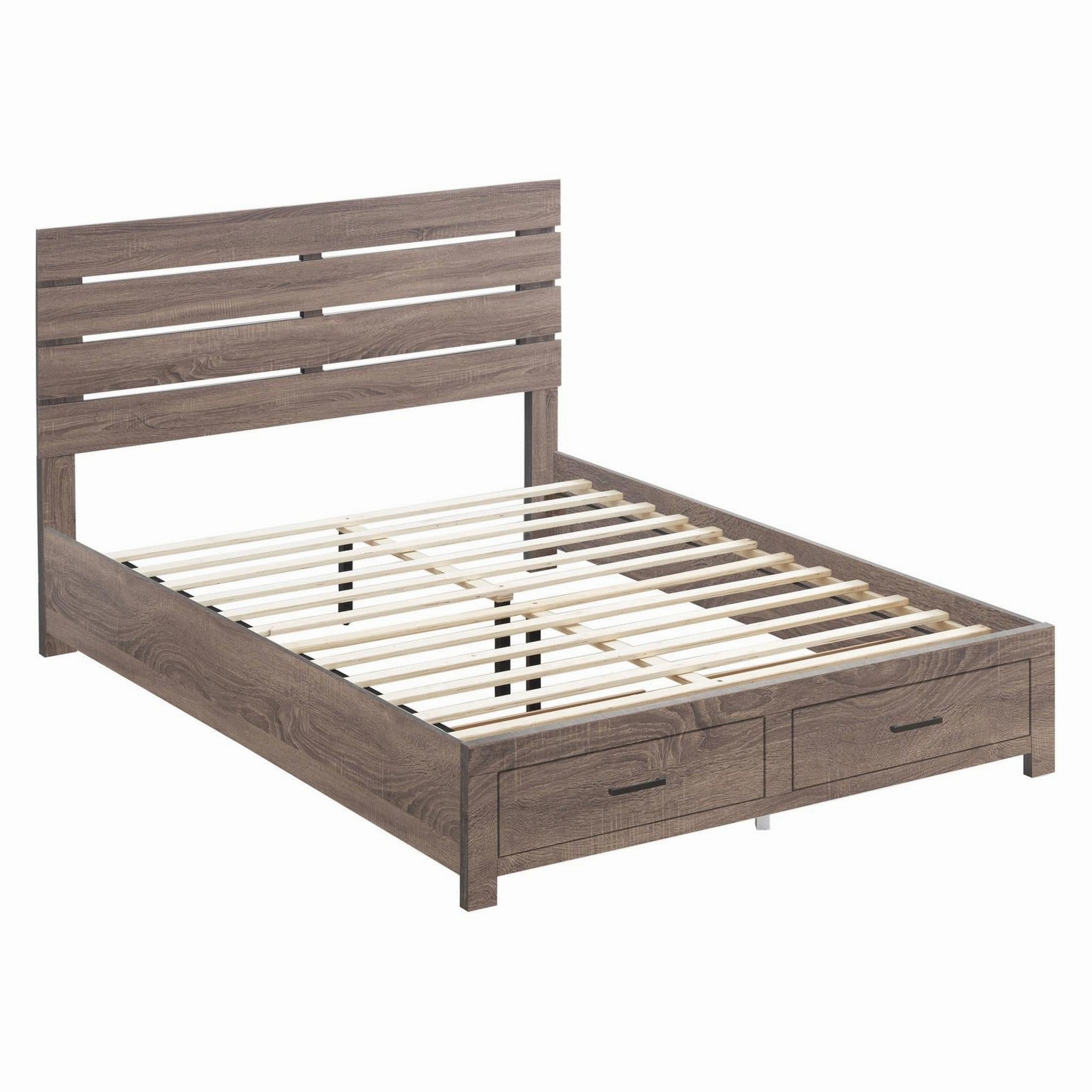 Coaster Brantford Eastern King Storage Bed Barrel Oak bed frame,bed base,bedroom furniture