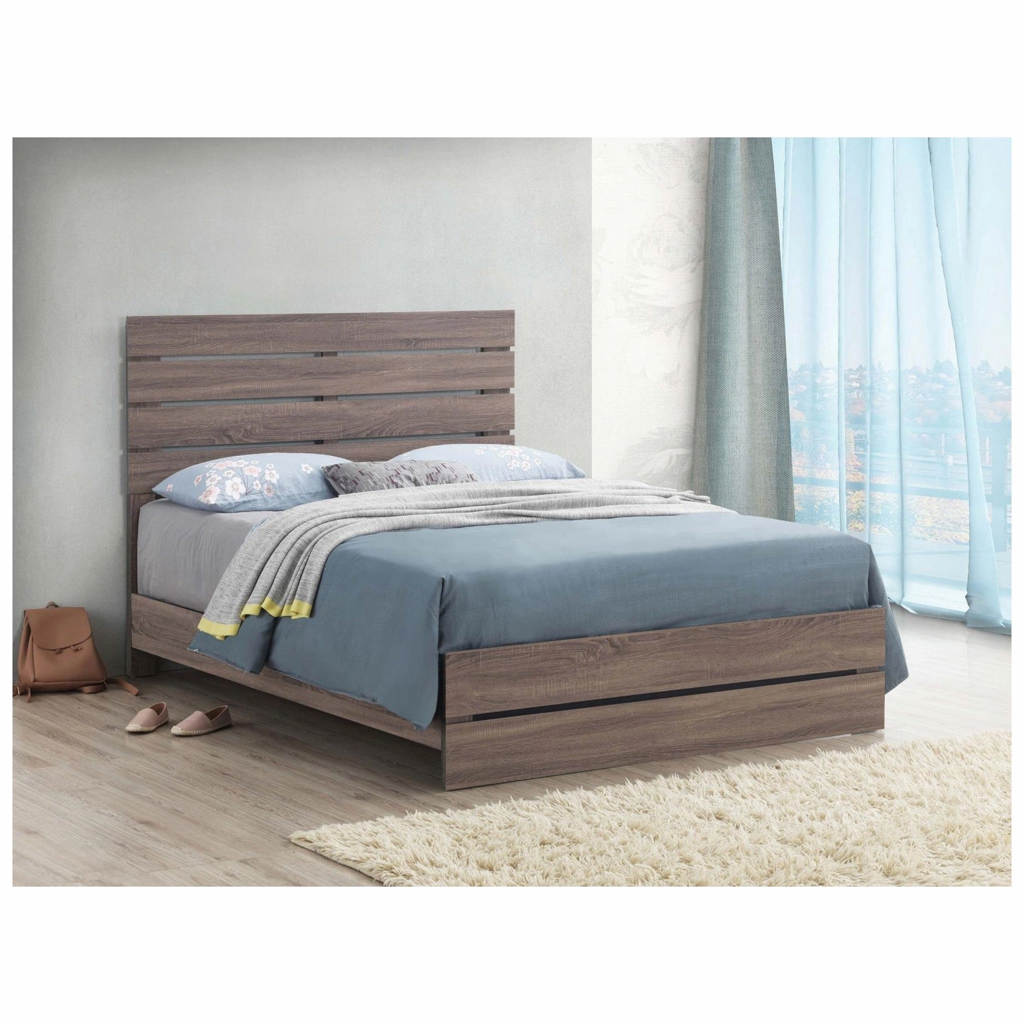 Coaster Brantford Queen Panel Bed Barrel Oak