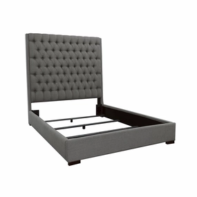 Coaster Camille Eastern King Button Tufted Bed Grey bed frame,bed base,bedroom furniture