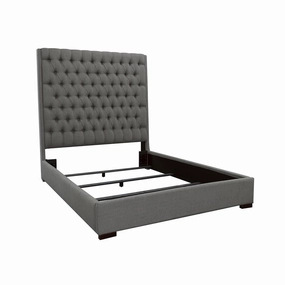 Coaster Camille Queen Button Tufted Bed Grey bed frame,bed base,bedroom furniture