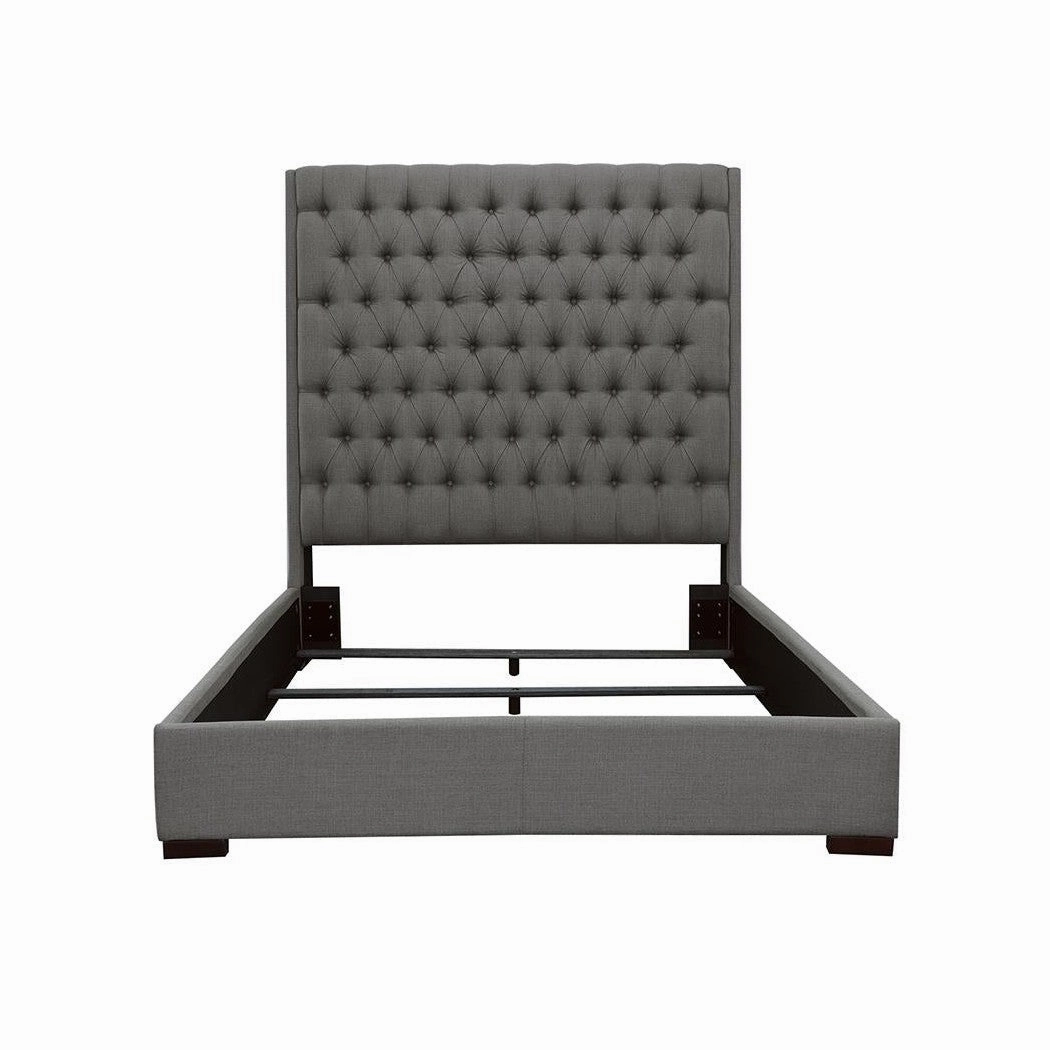 Coaster Camille Queen Button Tufted Bed Grey