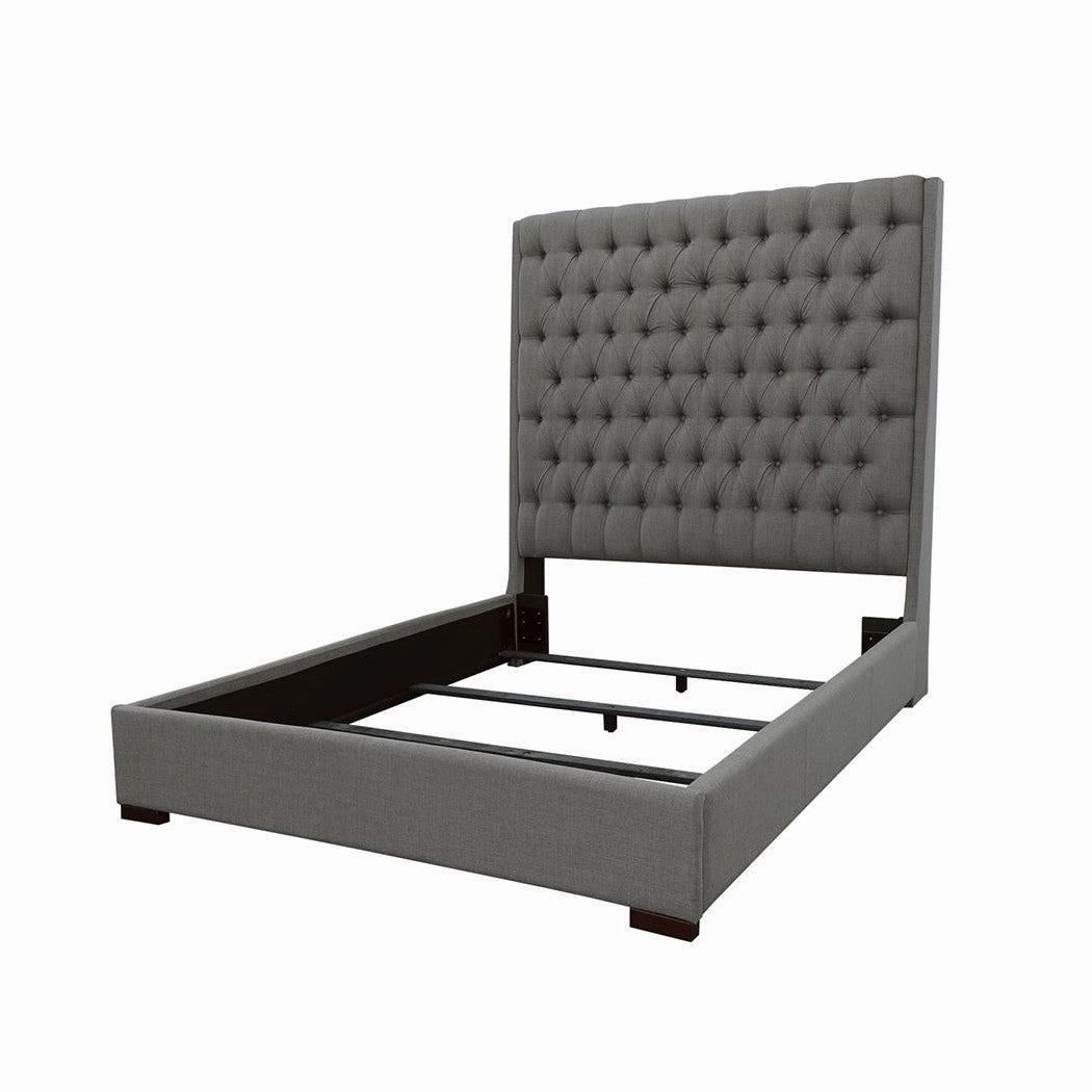 Coaster Camille Queen Button Tufted Bed Grey