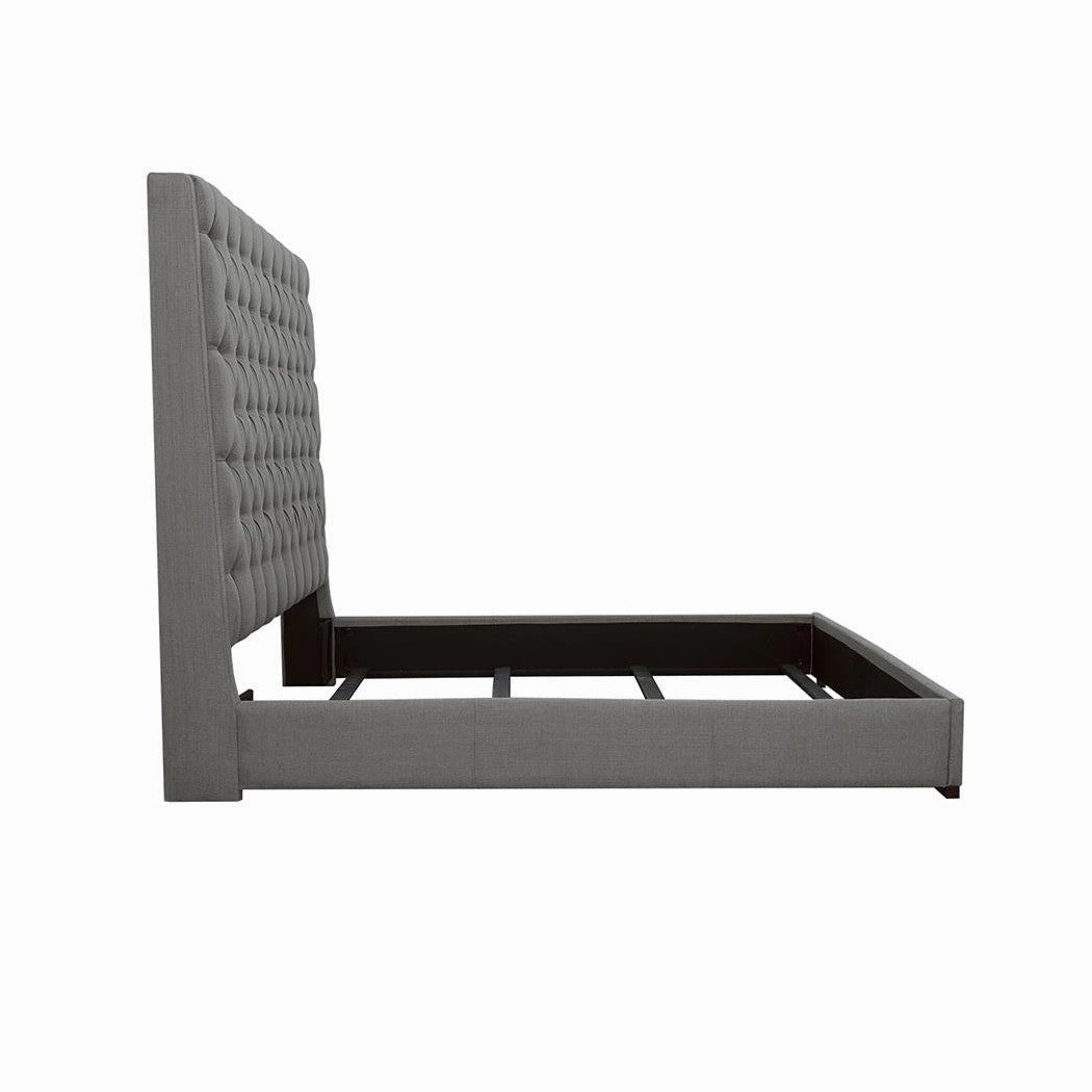 Coaster Camille Queen Button Tufted Bed Grey