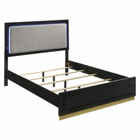 Coaster Caraway Queen Bed with LED Headboard Black and Grey bed frame,bed base,bedroom furniture