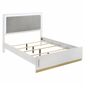 Coaster Caraway Queen Bed with LED Headboard White and Grey bed frame,bed base,bedroom furniture
