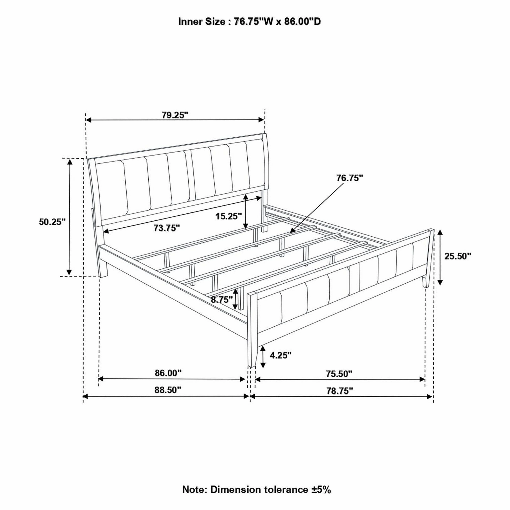 Coaster Carlton California King Upholstered Bed Cappuccino And Black