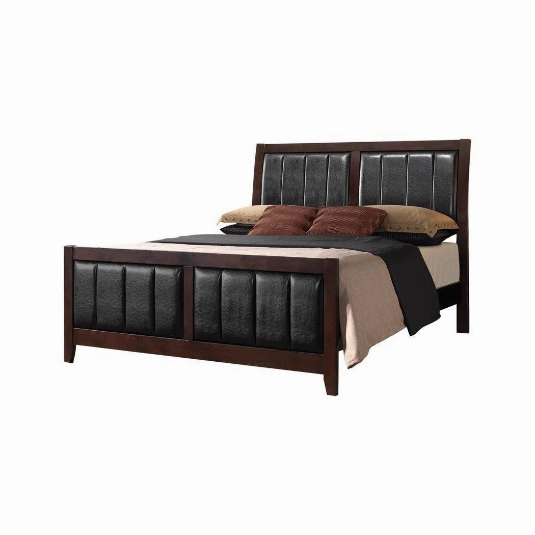 Coaster Carlton California King Upholstered Bed Cappuccino And Black