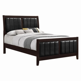 Coaster Carlton California King Upholstered Bed Cappuccino And Black bed frame,bed base,bedroom furniture