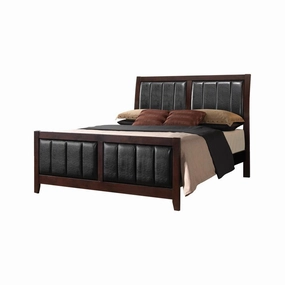 Coaster Carlton Eastern King Upholstered Bed Cappuccino And Black bed frame,bed base,bedroom furniture