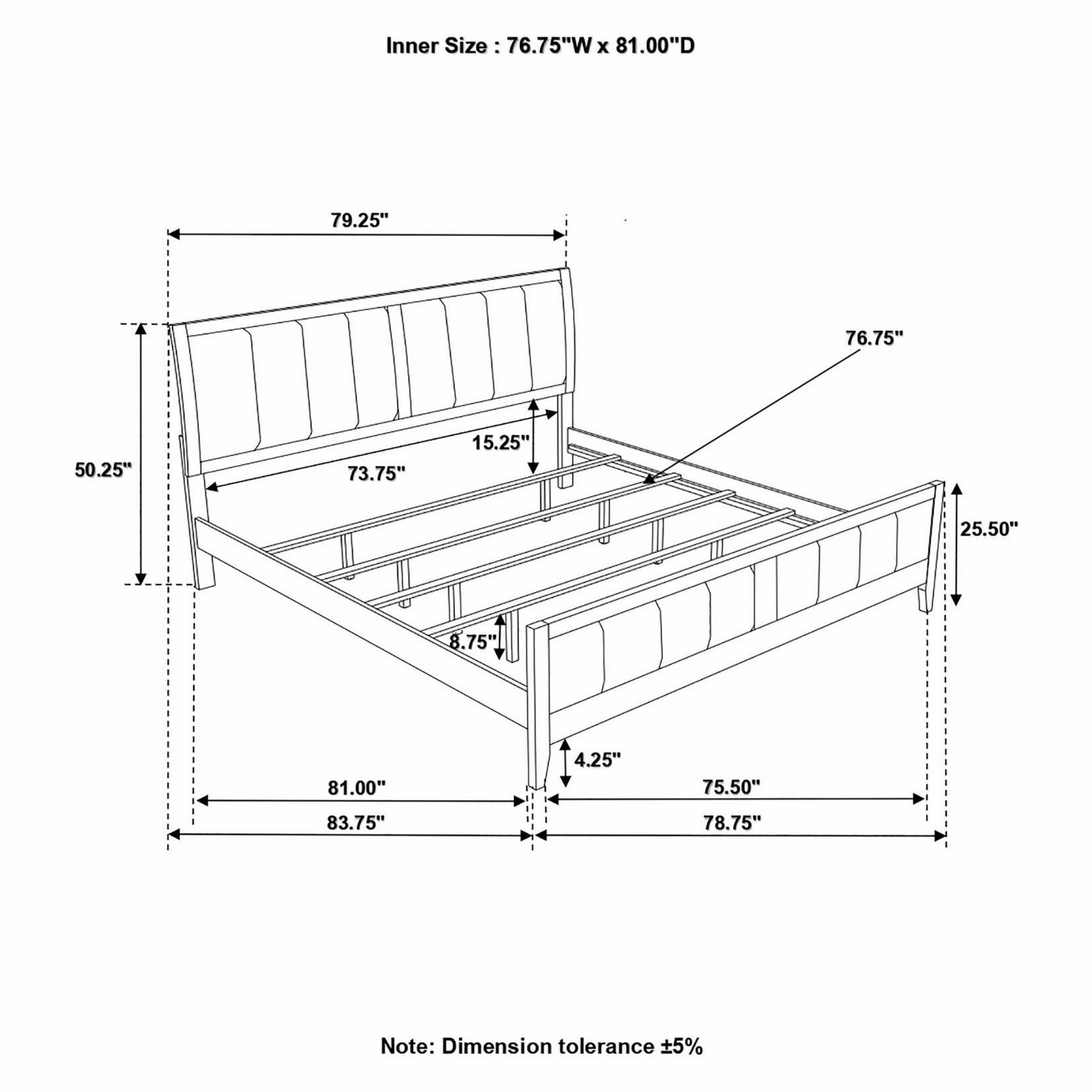 Coaster Carlton Eastern King Upholstered Bed Cappuccino And Black