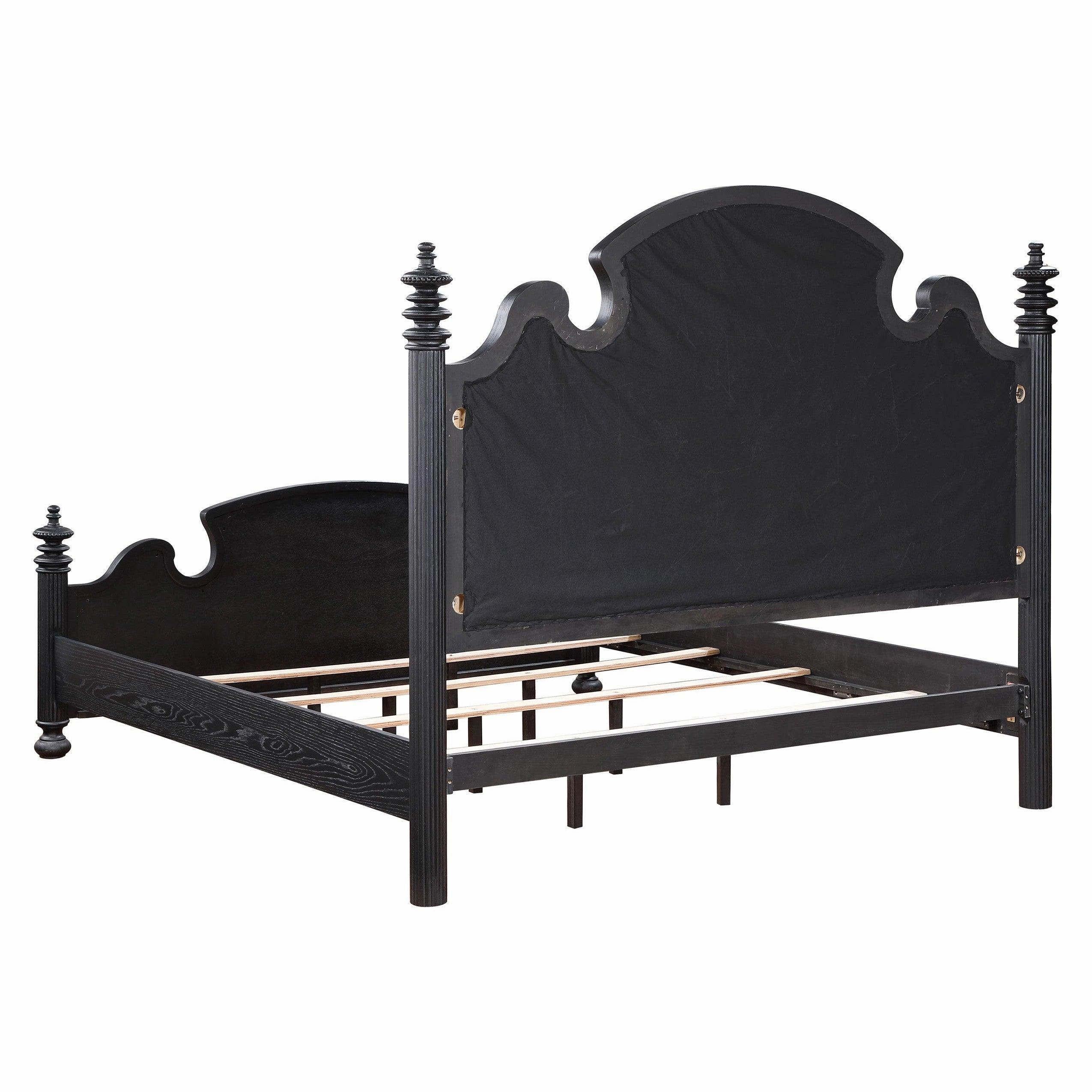 Coaster Celina Eastern King Bed with Upholstered Headboard Black and Beige