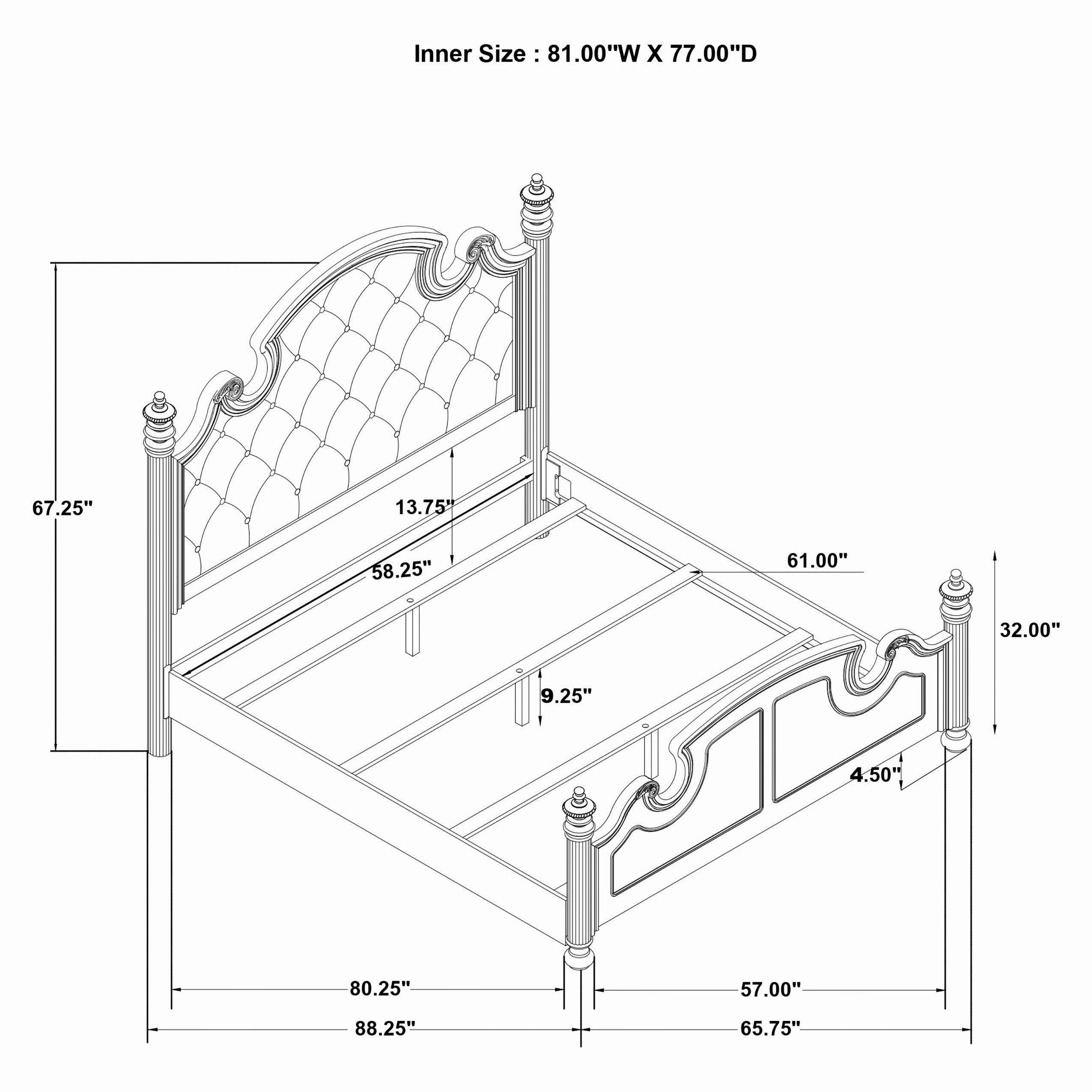 Coaster Celina Queen Bed with Upholstered Headboard Black and Beige