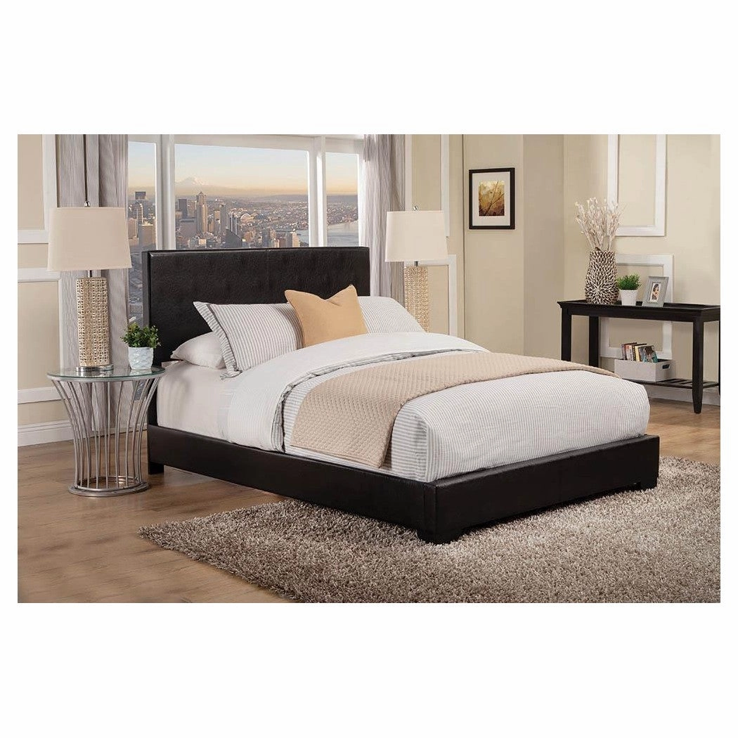 Coaster Conner Queen Upholstered Panel Bed Black
