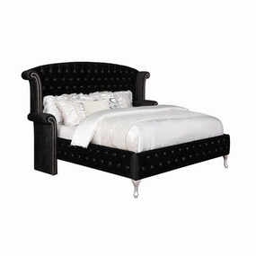 Coaster Deanna California King Tufted Upholstered Bed Black bed frame,bed base,bedroom furniture