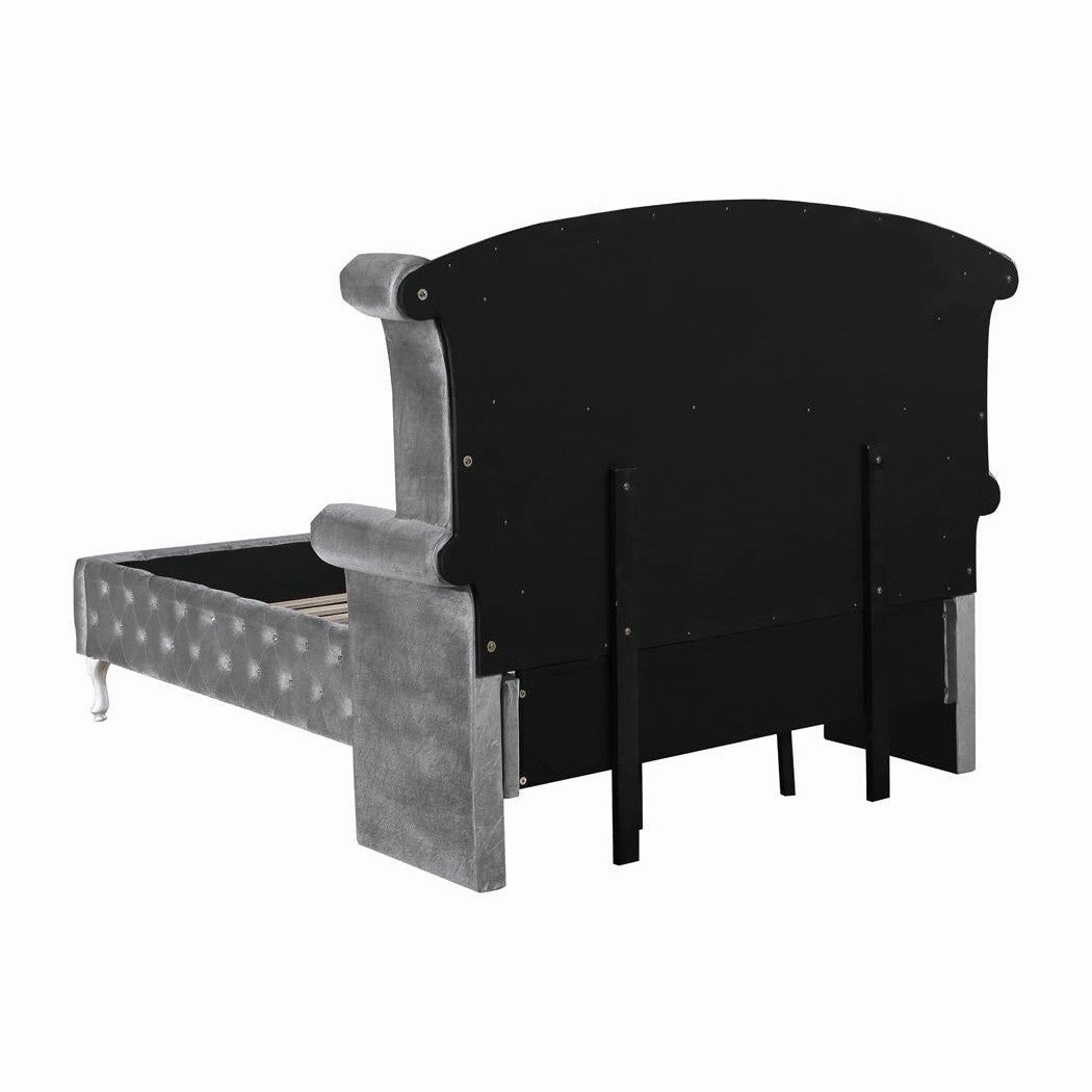 Coaster Deanna California King Tufted Upholstered Bed Grey