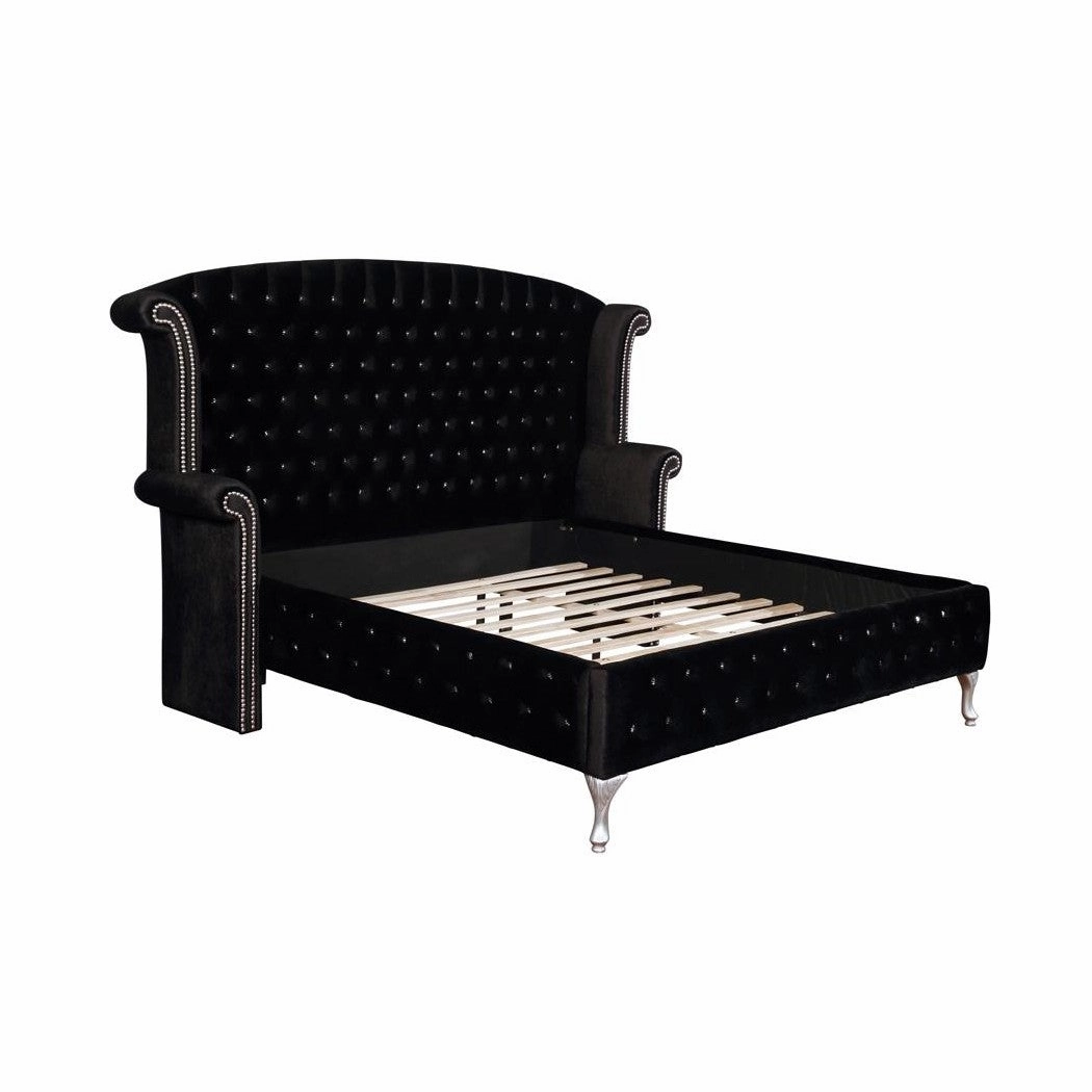 Coaster Deanna Eastern King Tufted Upholstered Bed Black bed frame,bed base,bedroom furniture