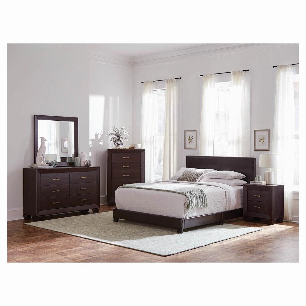 Coaster Dorian Upholstered Eastern King Bed Brown