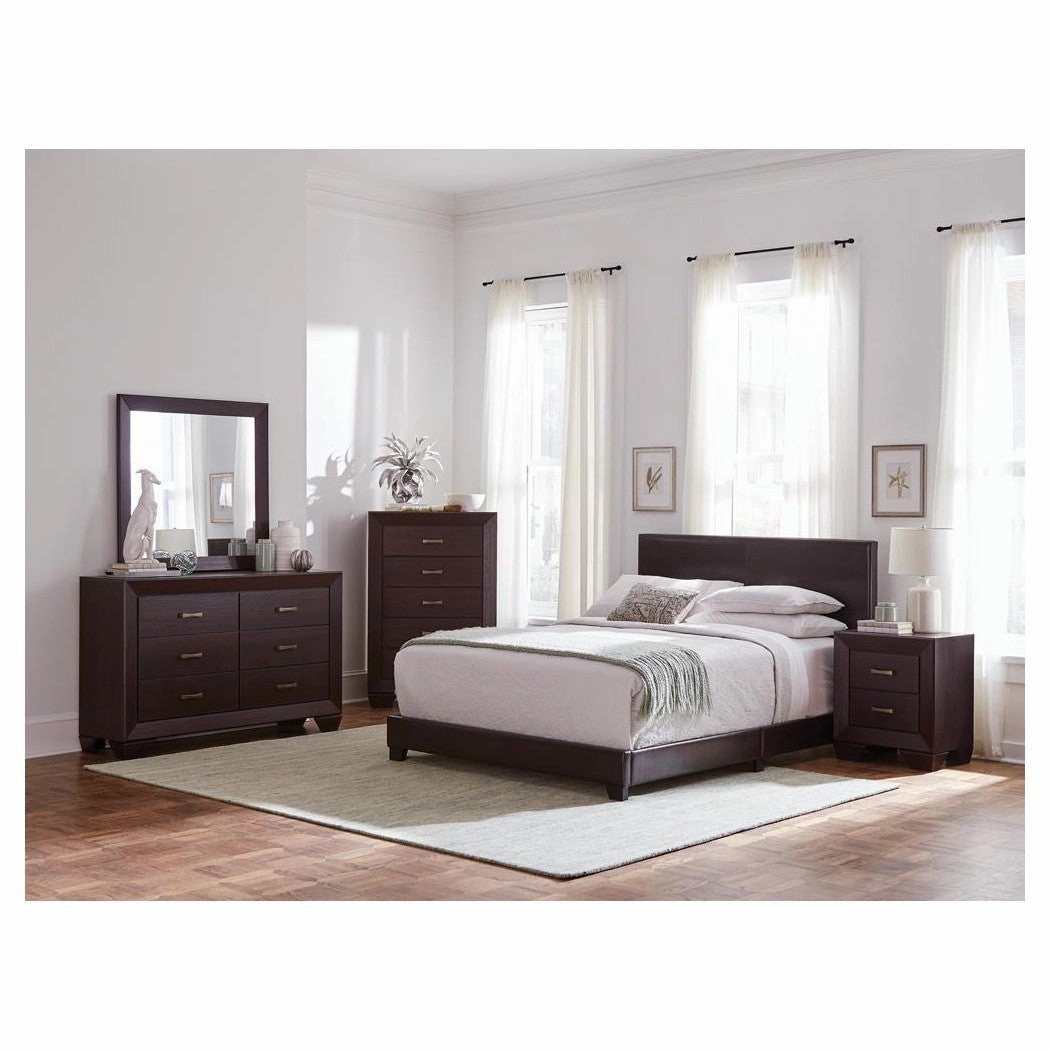 Coaster Dorian Upholstered Eastern King Bed Brown
