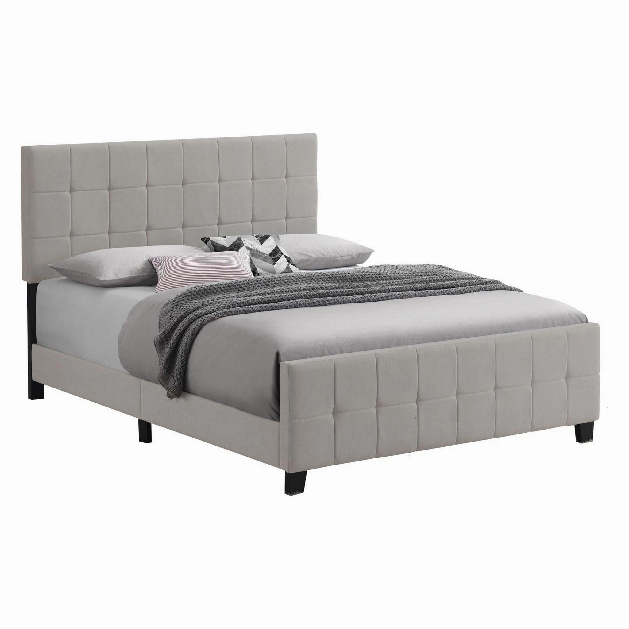 Coaster Fairfield Queen Upholstered Panel Bed Beige