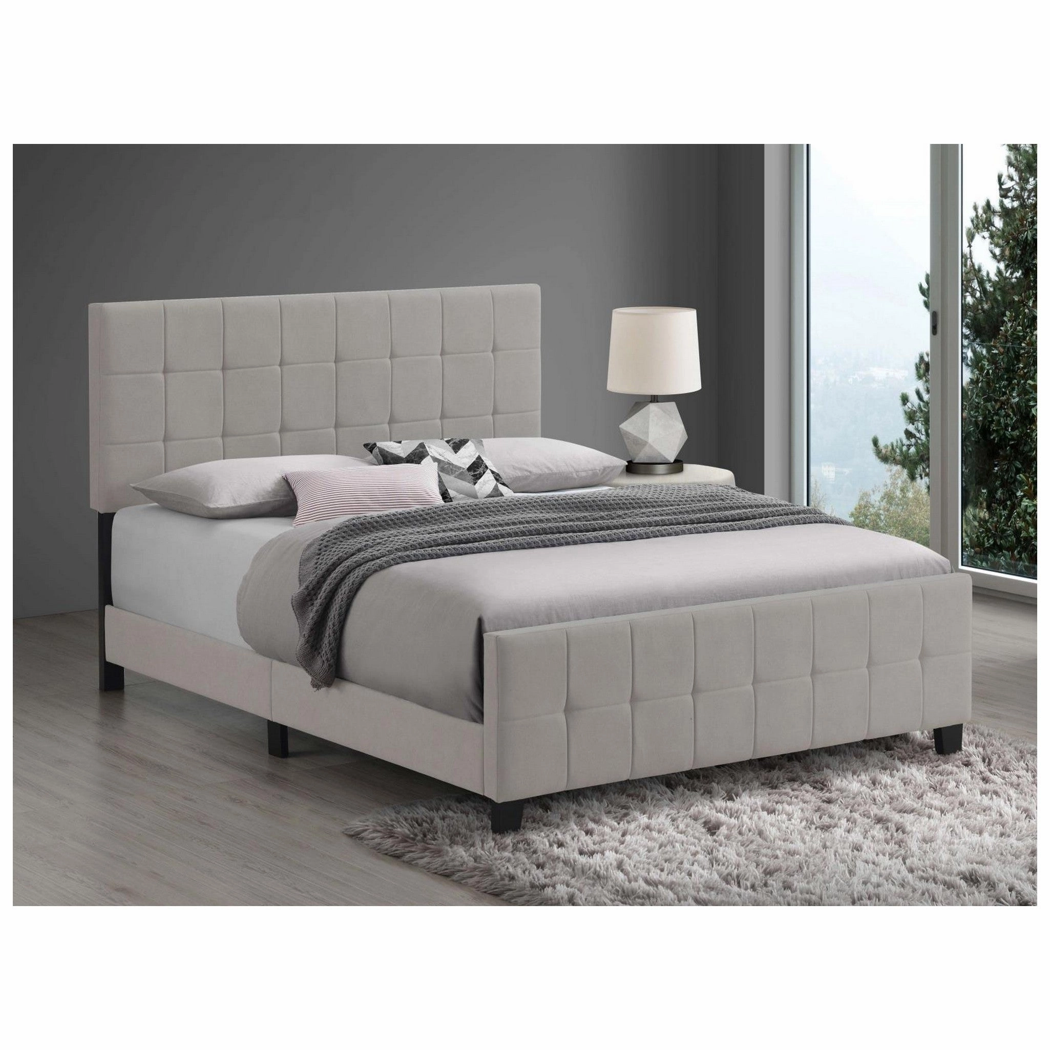 Coaster Fairfield Queen Upholstered Panel Bed Beige