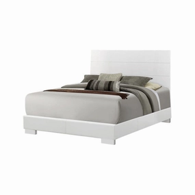 Coaster Felicity California King Panel Bed Glossy White bed frame,bed base,bedroom furniture