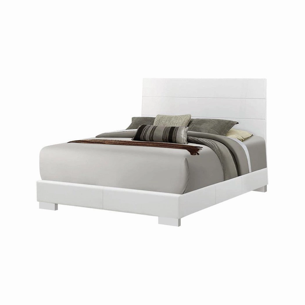 Coaster Felicity Eastern King Panel Bed Glossy White bed frame,bed base,bedroom furniture