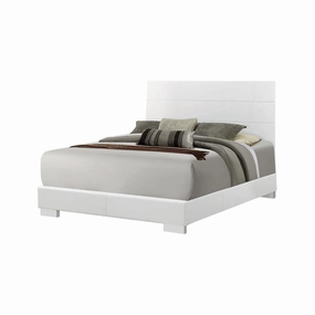 Coaster Felicity Eastern King Panel Bed Glossy White bed frame,bed base,bedroom furniture